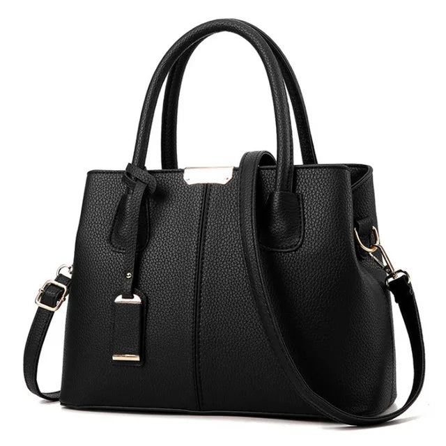 Women's PU Leather Tote Shoulder Bag — Luxury Designer-Style Handbag