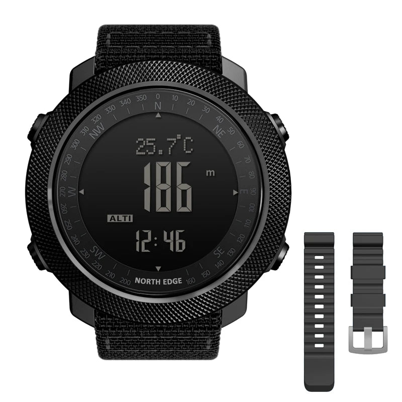 Men's Digital Sport Watch — Altimeter, Barometer, Compass, 50M Waterproof