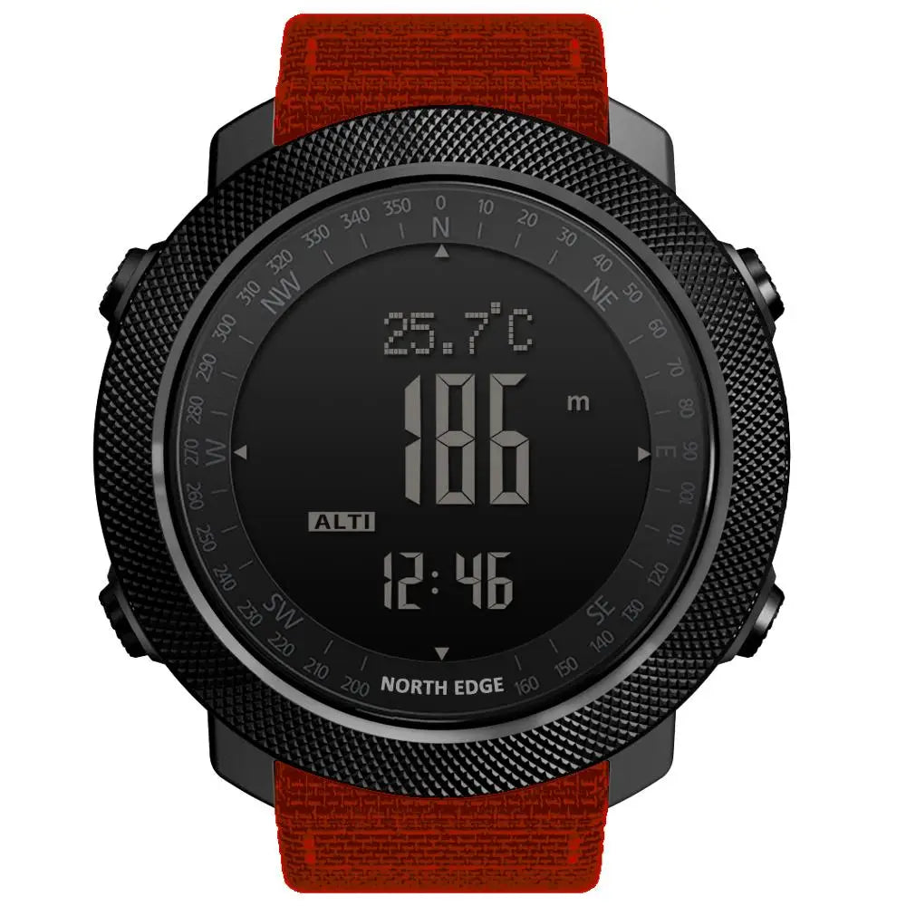Men's Digital Sport Watch — Altimeter, Barometer, Compass, 50M Waterproof