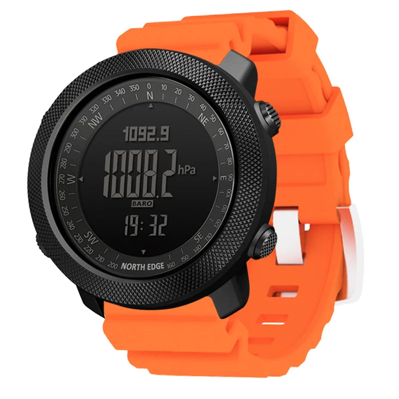Men's Digital Sport Watch — Altimeter, Barometer, Compass, 50M Waterproof