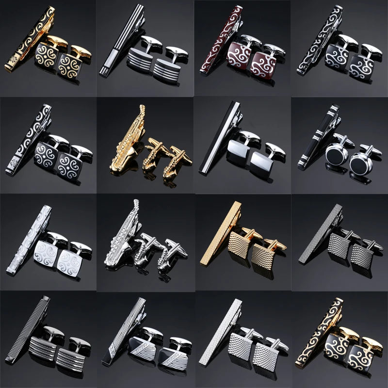 Unisex Cufflinks & Tie Clip Set | The Daily Drop