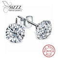 925 Sterling Silver Cubic Zirconia Stud Earrings – Crystal Zircon