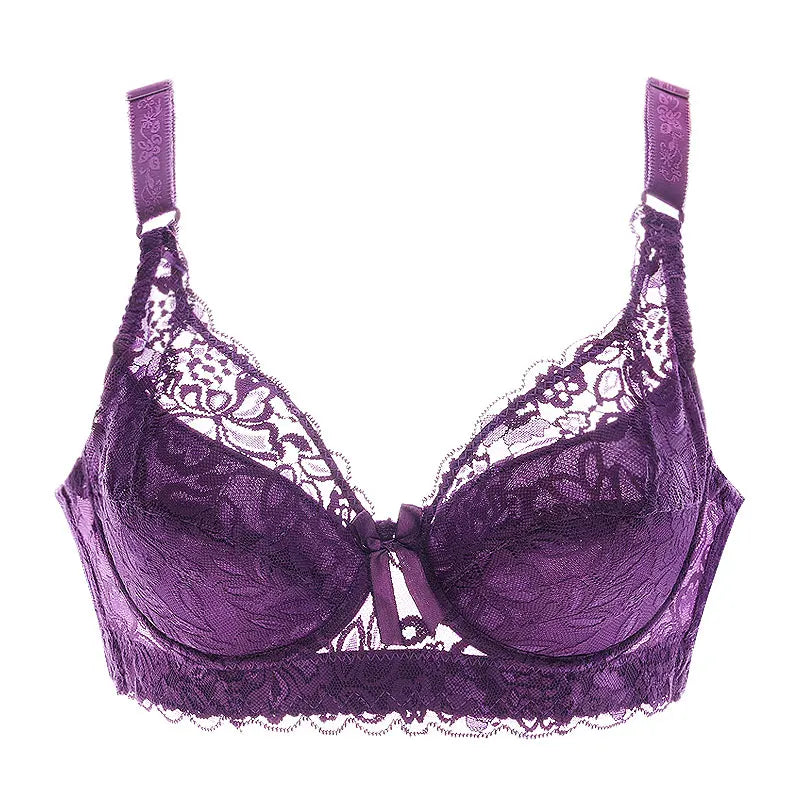 Women's Full Cup Lace Bra — Underwire, Adjustable Straps, B/C/D Cup, Sizes 34–46