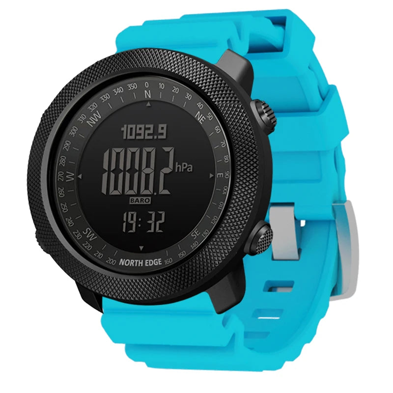 Men's Digital Sport Watch — Altimeter, Barometer, Compass, 50M Waterproof