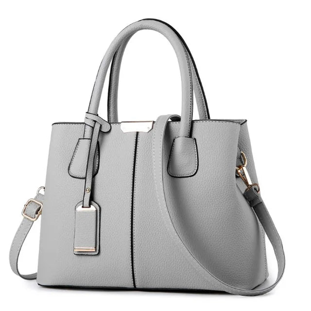 Women's PU Leather Tote Shoulder Bag — Luxury Designer-Style Handbag