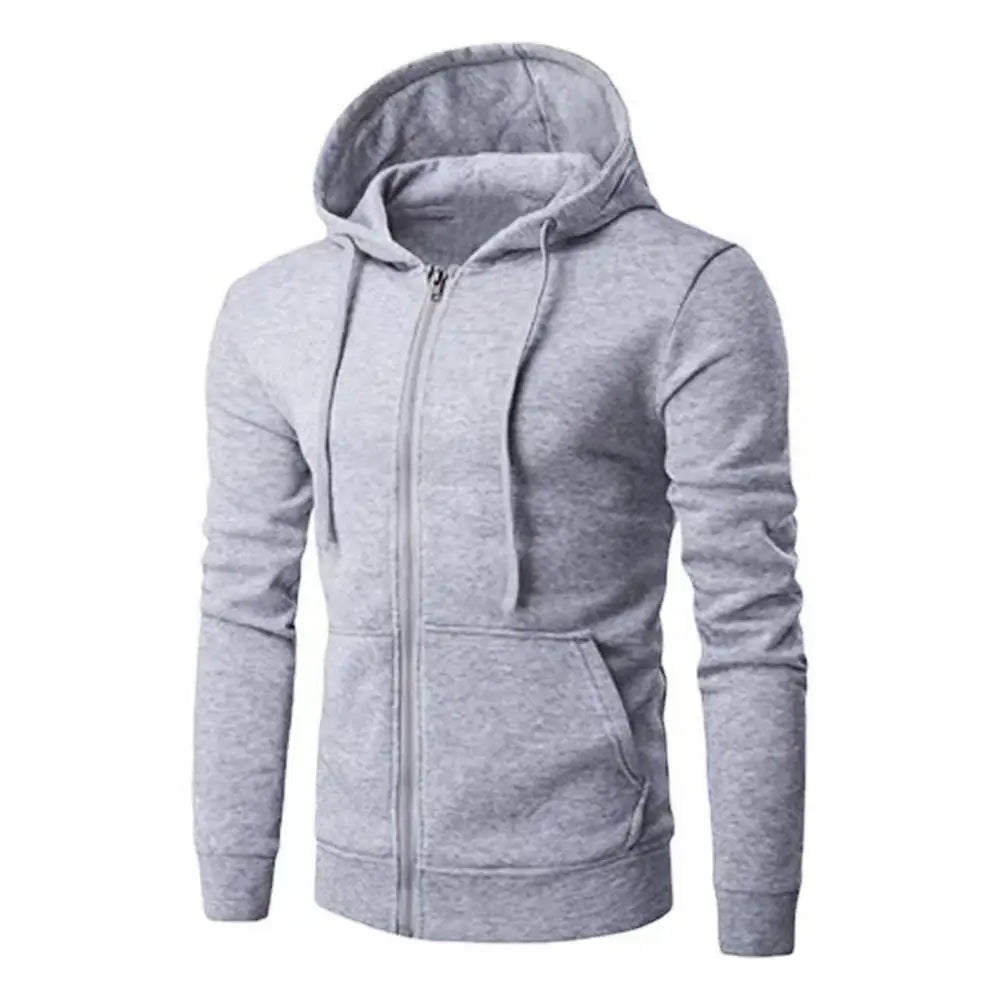 Men's Slim Fit Zip-Up Hoodie Jacket – Long Sleeve Casual Sweatshirt