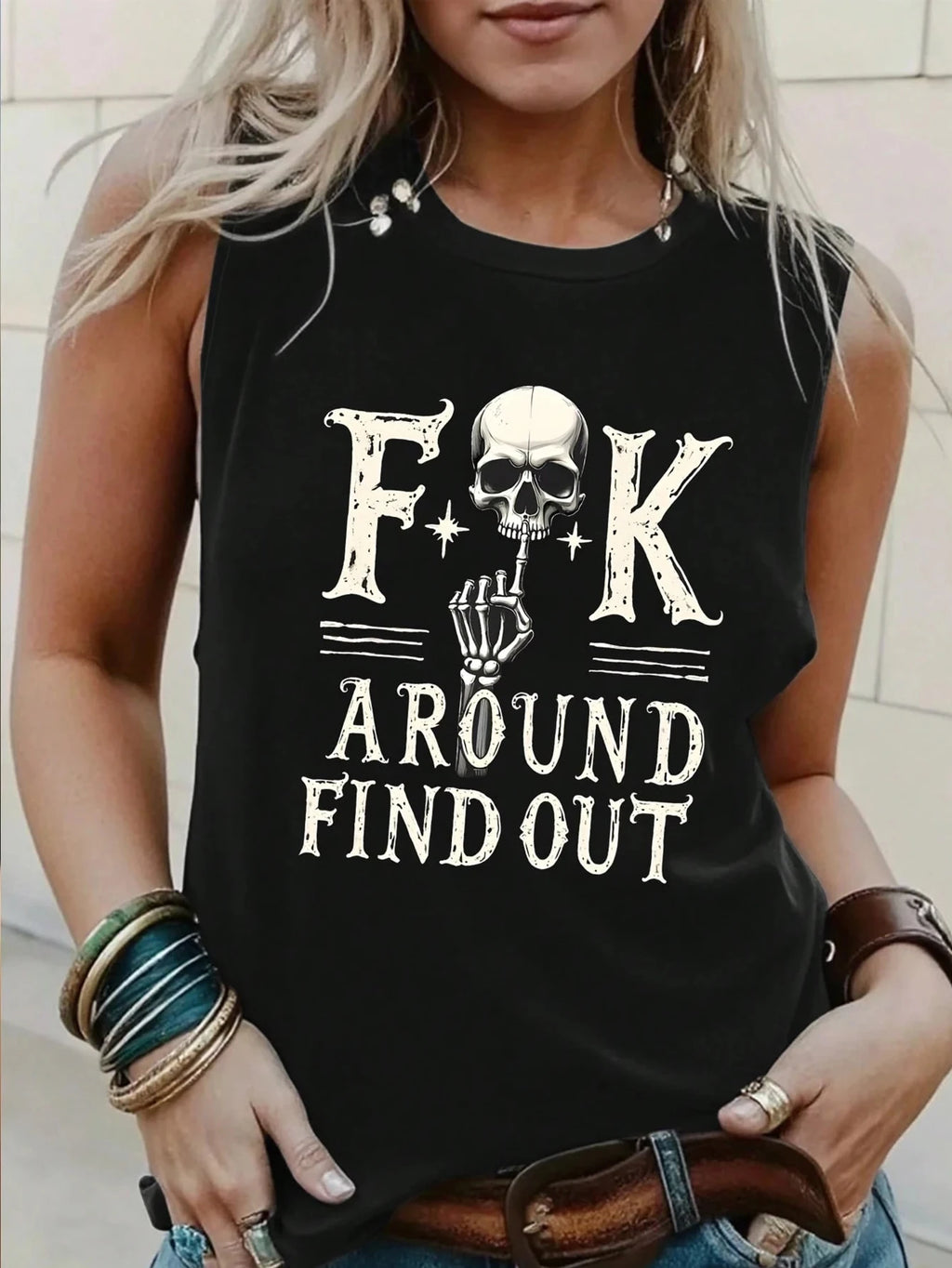 Women's Dark Street Retro Printed Sleeveless Top