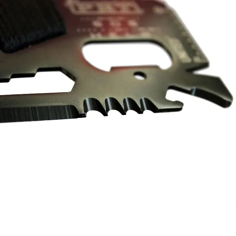 14-in-1 EDC Multi-Tool Card – Stainless Steel Wallet Tool for Camping, Hiking & Survival