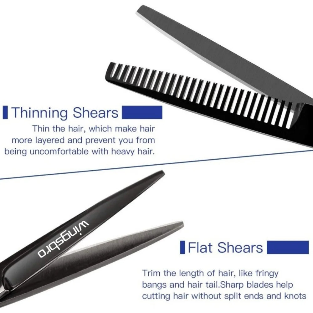 Japanese Hair Scissors Set – Professional Hairdressing Kit with Cutting & Thinning Shears