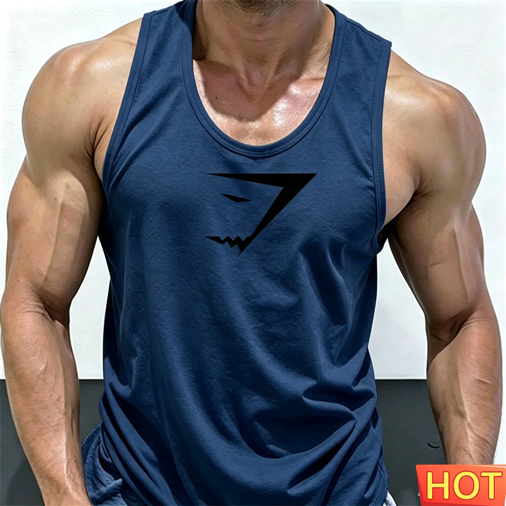 Men's Printed Gym Vest – Quick-Dry Sleeveless Sports Tank Top
