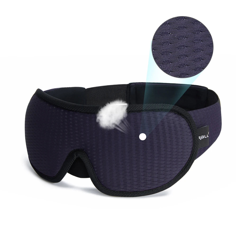 Unisex 3D Soft Padded Sleep Eye Mask – Blackout Blindfold for Travel & Rest