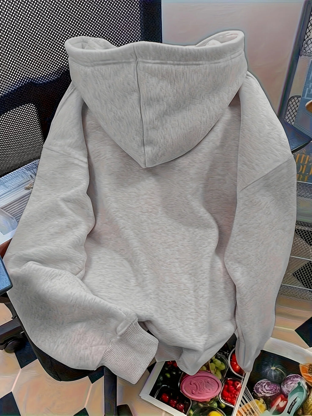 New York Lettering Relaxed Hoodie – Heather Gray