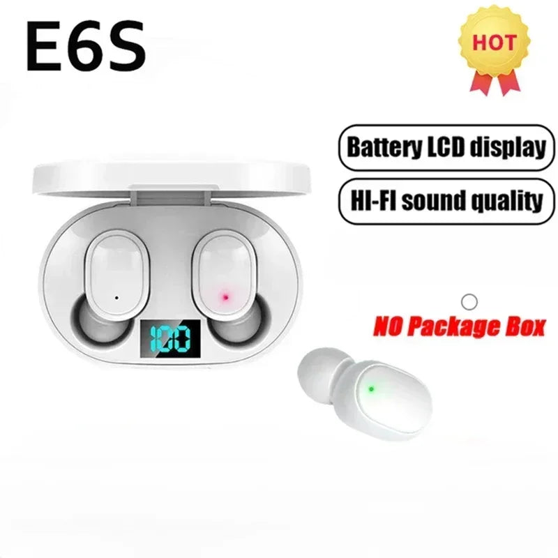 E6S Wireless Earbuds – TWS Bluetooth, Active Noise Cancelling, Waterproof, Built-in Mic