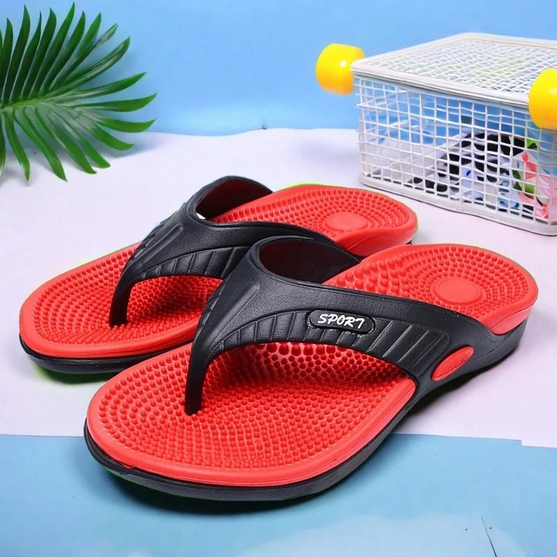 Sandalias ligeras de masaje de EVA para hombre – Chanclas sin cordones para playa, casa y exteriores