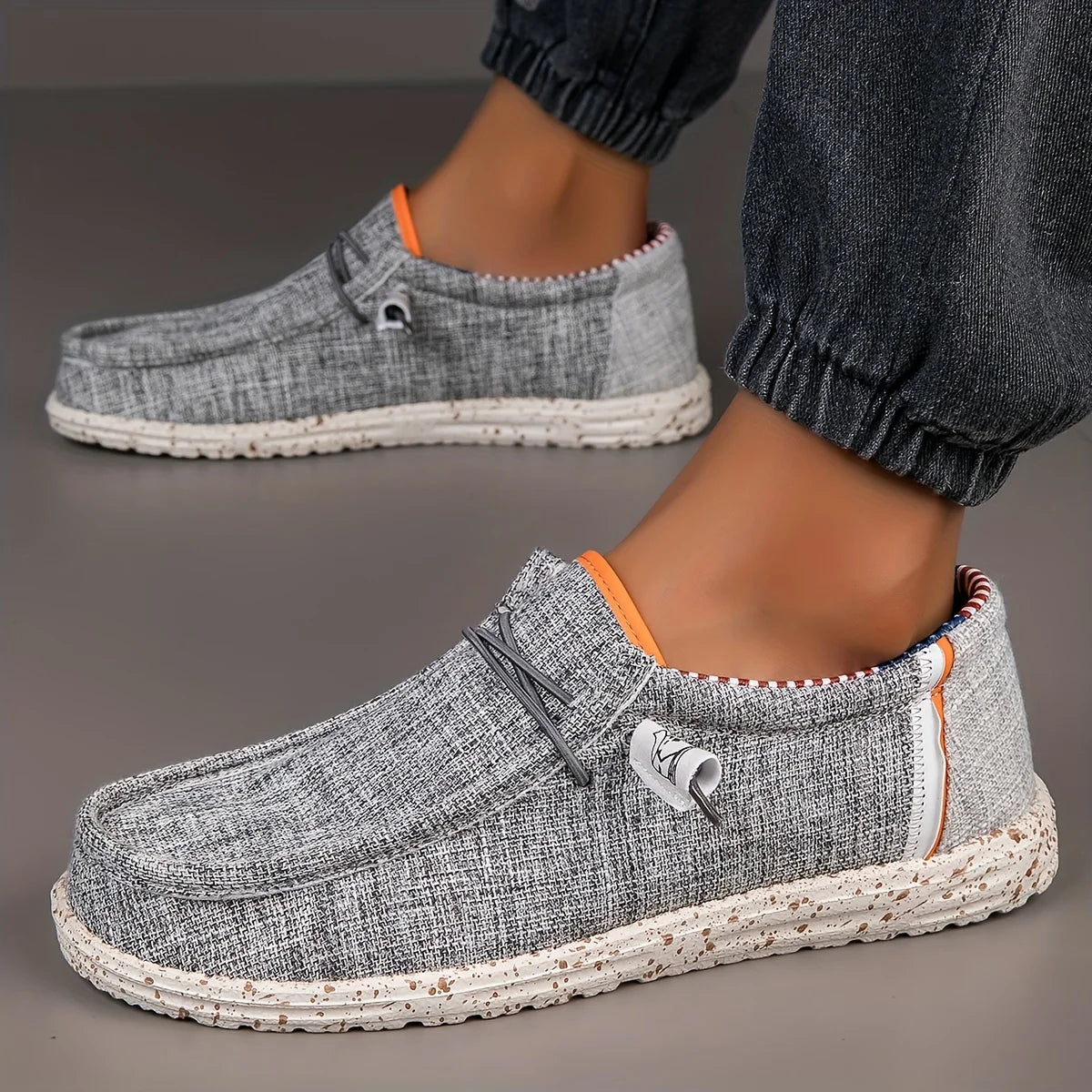 Mocasines sin cordones de lona para hombre | Zapatos informales ligeros y transpirables