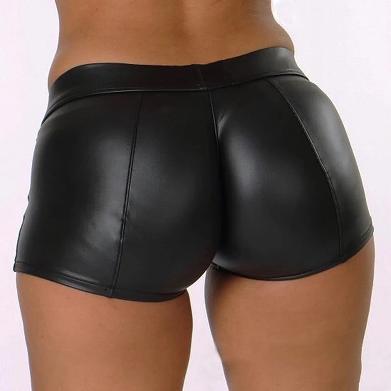 High Waist Faux Leather Mini Shorts