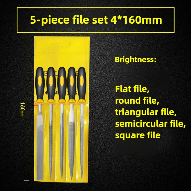 High-Carbon Steel Mini File Set — Coarse Double-Cut Files for Metal & DIY Work