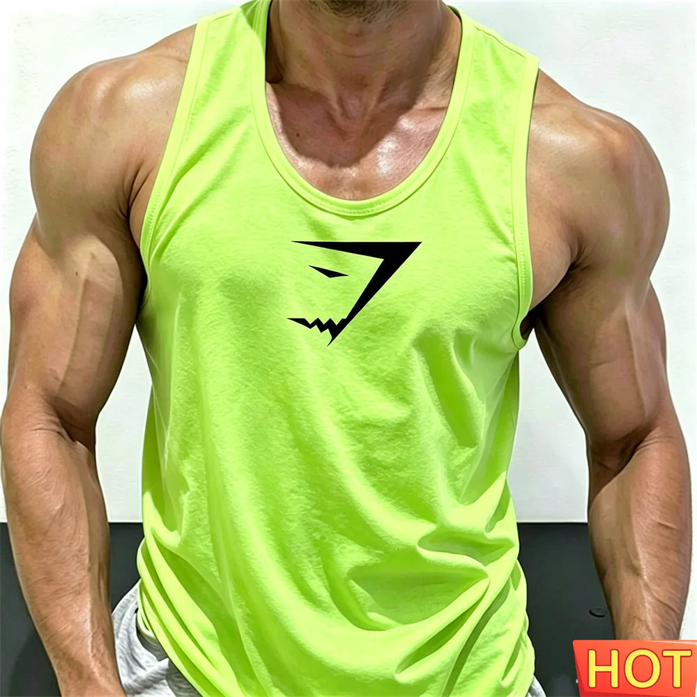 Men's Printed Gym Vest – Quick-Dry Sleeveless Sports Tank Top