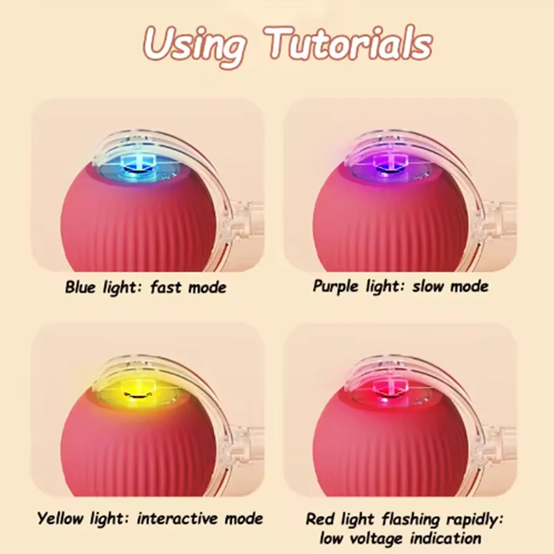 Auto-Rolling Cat Ball Toy with Tail — USB Rechargeable