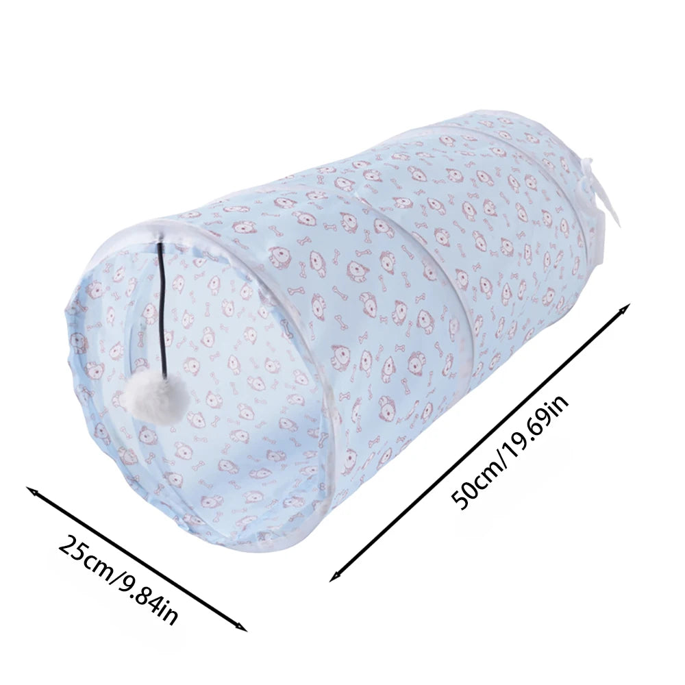 Foldable Cat Tunnel Tube Toy – Collapsible Interactive Play Tunnel for Cats, Kittens & Rabbits