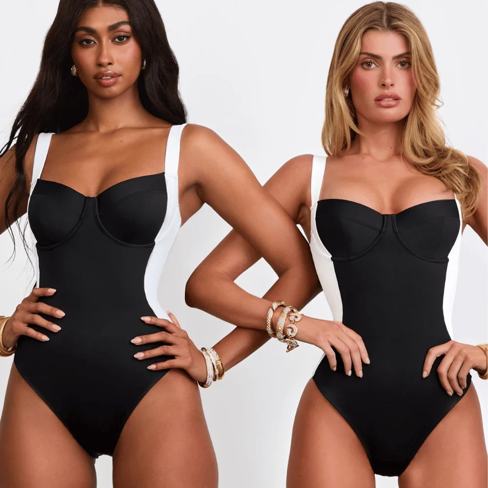 Tummy Control One-Piece Swimsuit – Sling Shaping Swimwear for Women