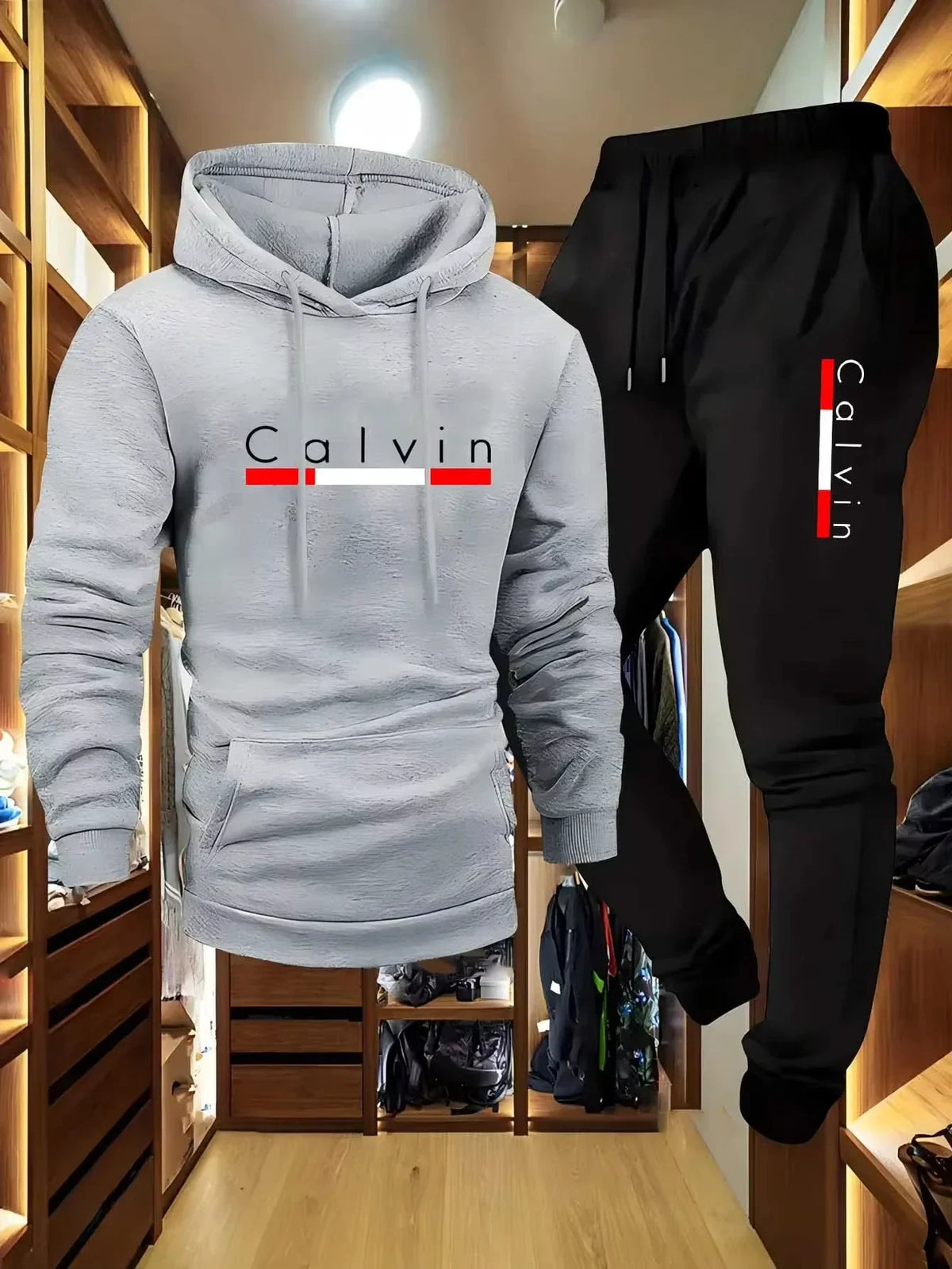 Printed Fleece Hoodie & Jogger Set