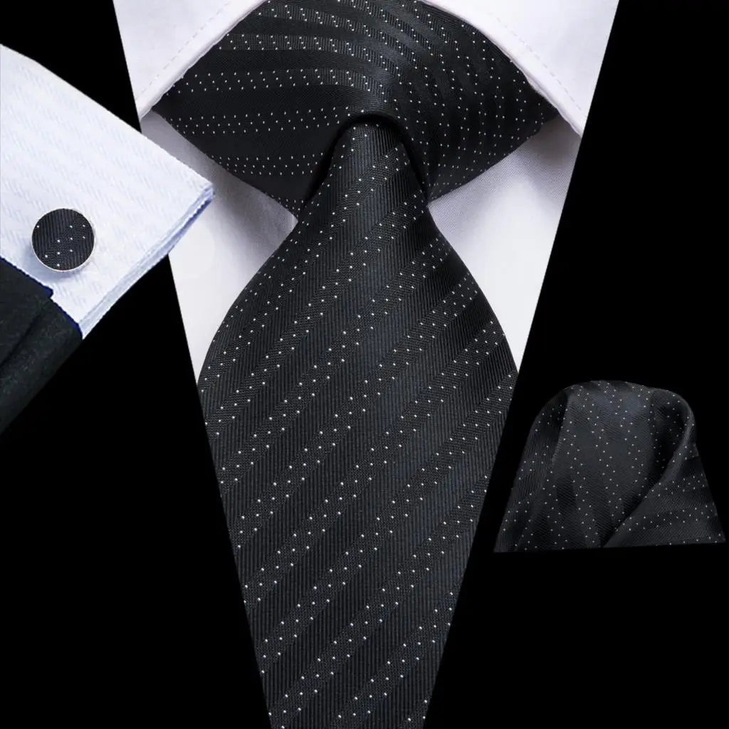 Floral Necktie Set for Men — Tie, Pocket Square & Cufflinks