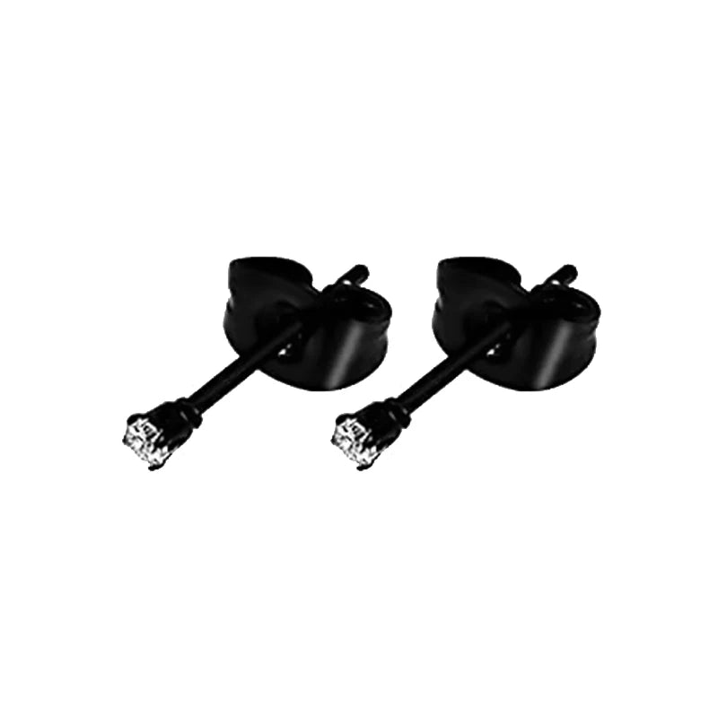 Punk Stainless Steel Hoop & Stud Earrings – Unisex Round & Cross Style