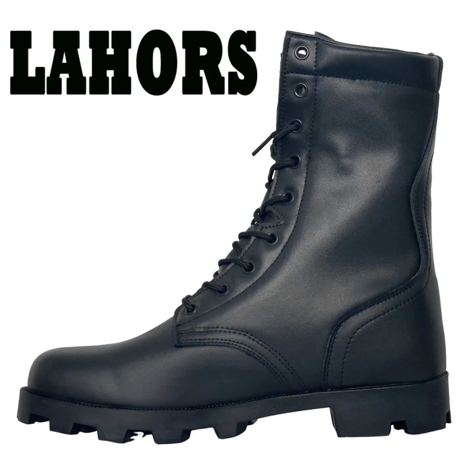 Men's Tactical Combat Boots – Genuine Leather, Lace-Up Outdoor Hiking & Work