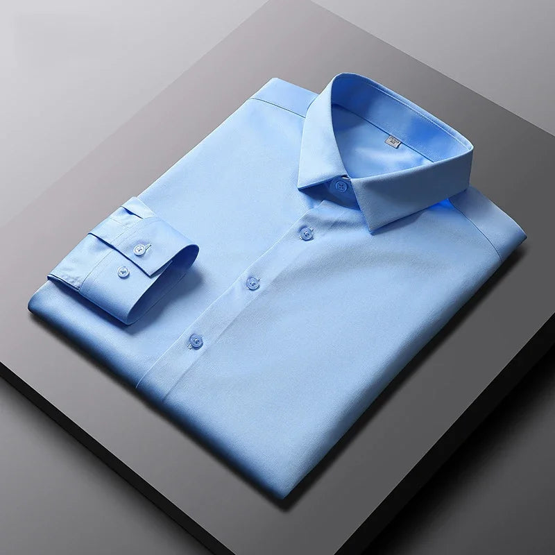 Camisa de manga larga para hombre resistente a las arrugas