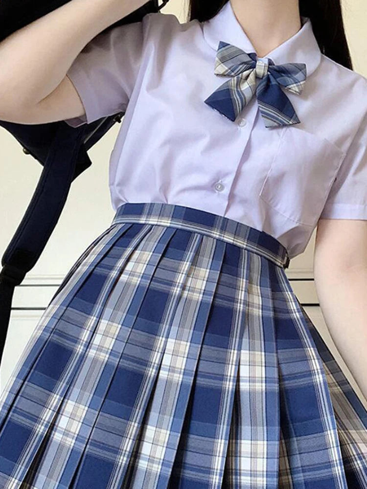 Plaid Bow-Knot Pleated Mini Skirt