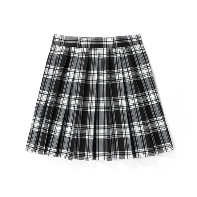 Plaid Pleated Mini Skirt