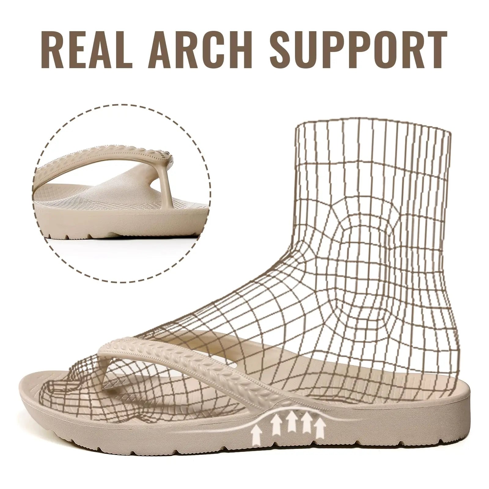 Orthopedic Flip Flops for Women – Plantar Fasciitis Relief | Crestar EVA Sandals