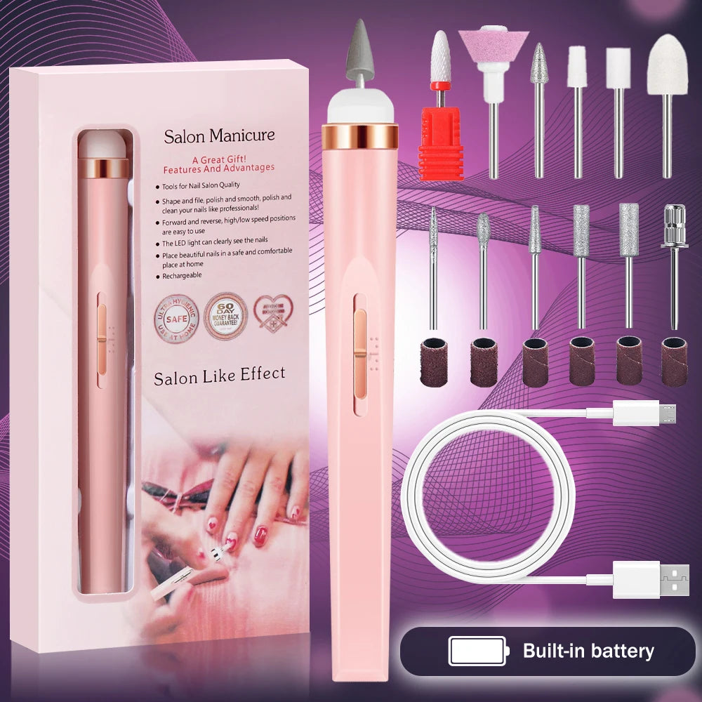 Electric Nail Drill Machine – USB Rechargeable