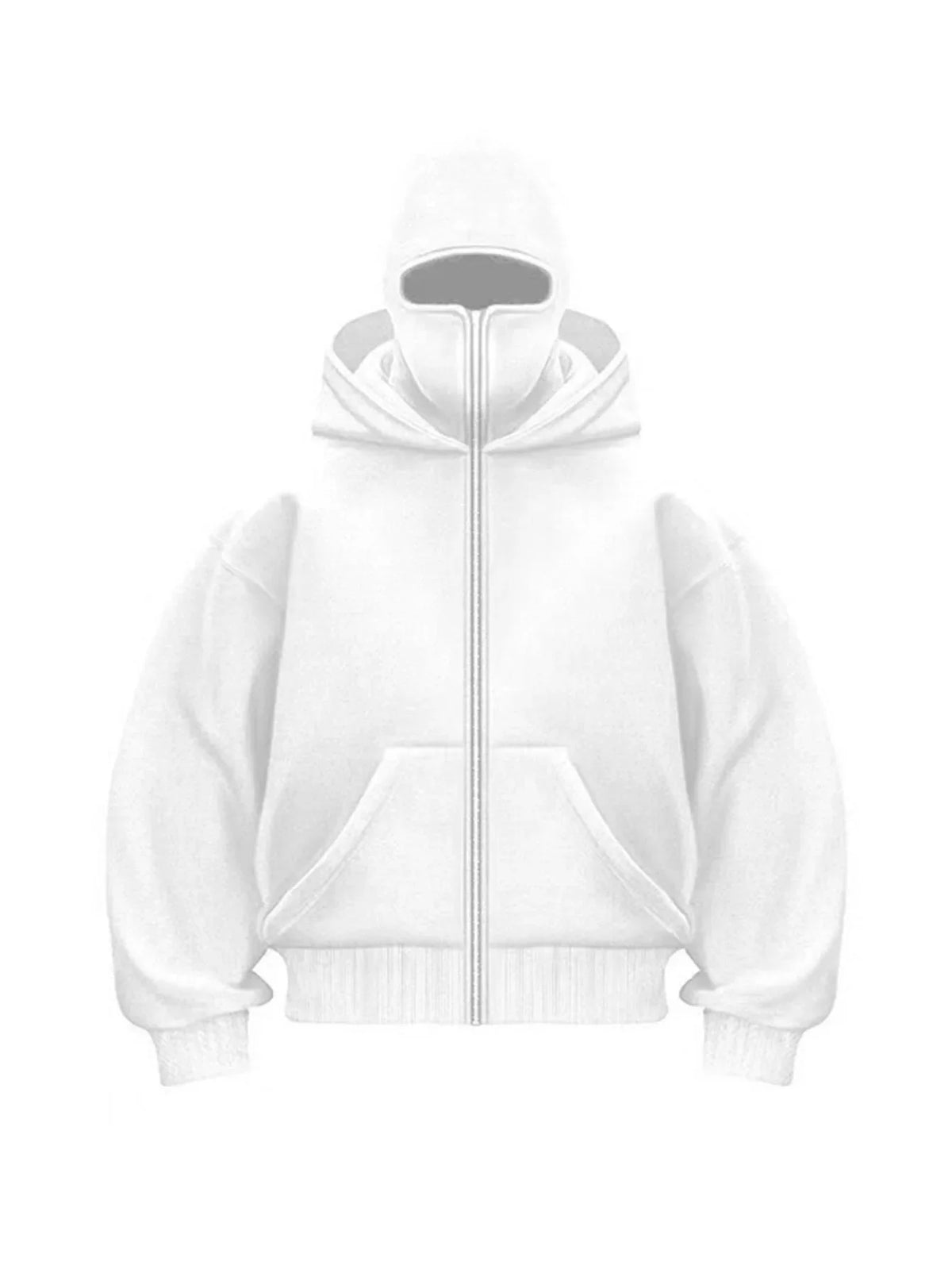 Double Hood Zip-Up Hoodie Jacket – Loose Fit Unisex Couple Sweatshirt