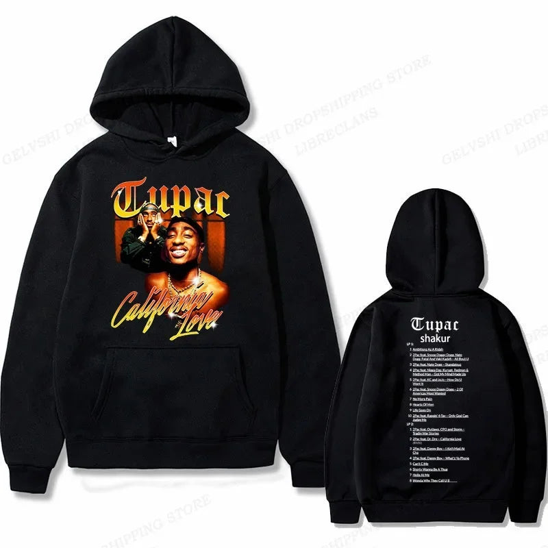 2Pac Graphic Hoodie – Unisex Oversized Fleece Hip Hop Sweatshirt
