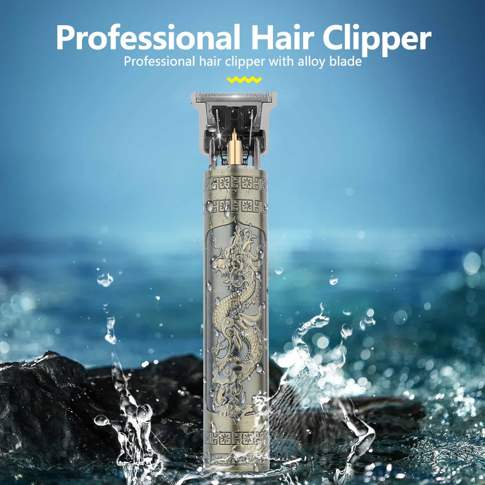 Retro T9 Hair Clipper Set — Professional Haircutting Machine with Accessories