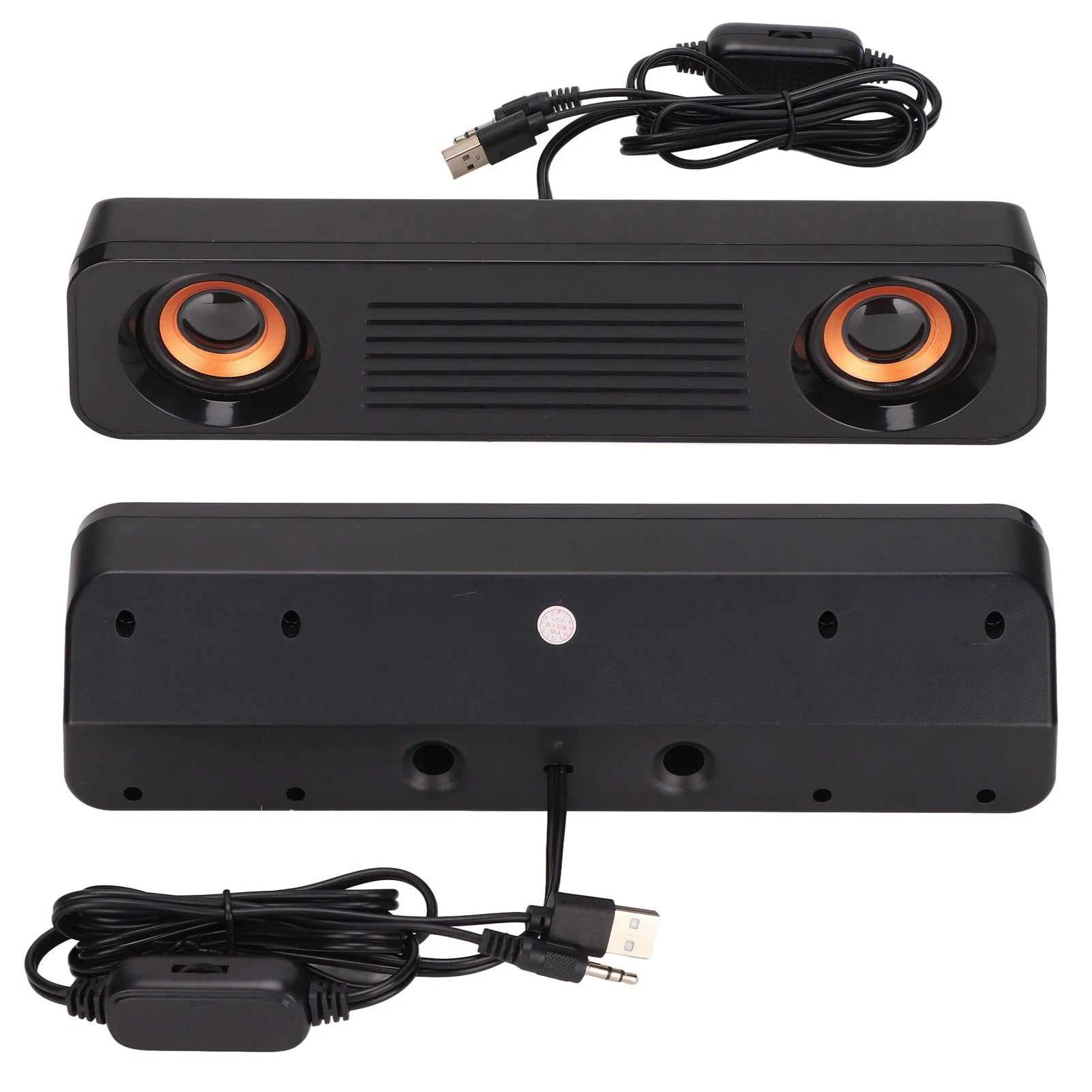 HiFi Stereo Desktop Speaker – USB Powered, 3.5mm, 360° Sound
