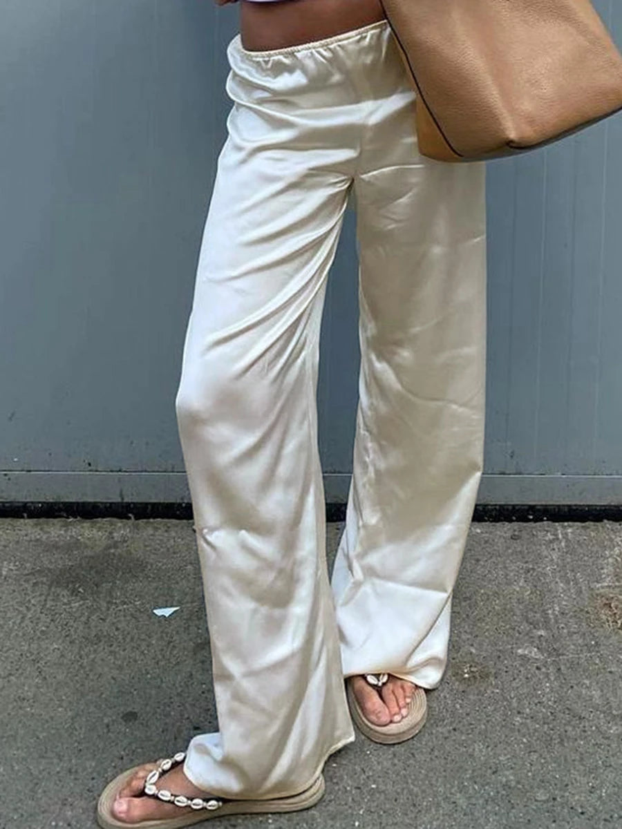 Women's Satin Wide Leg Pants