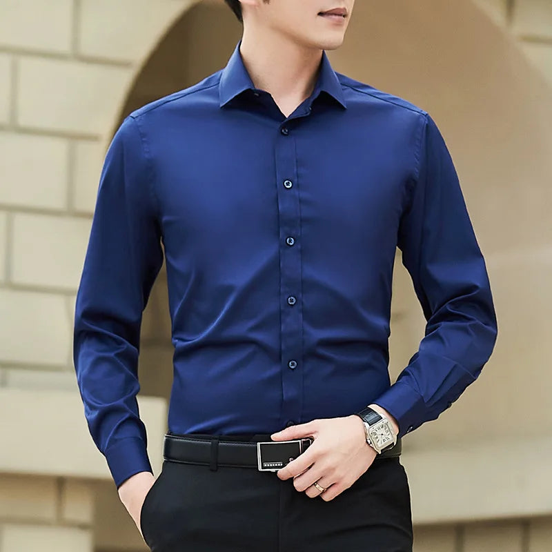 Camisa de vestir slim fit de tallas grandes para hombre