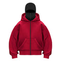 Double Hood Zip-Up Hoodie Jacket – Loose Fit Unisex Couple Sweatshirt
