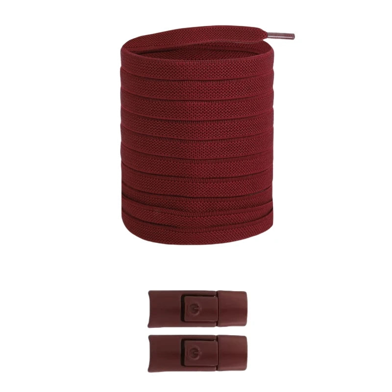 No-Tie Elastic Press-Lock Shoelaces – Flat 8mm, 100cm | Kids & Adults