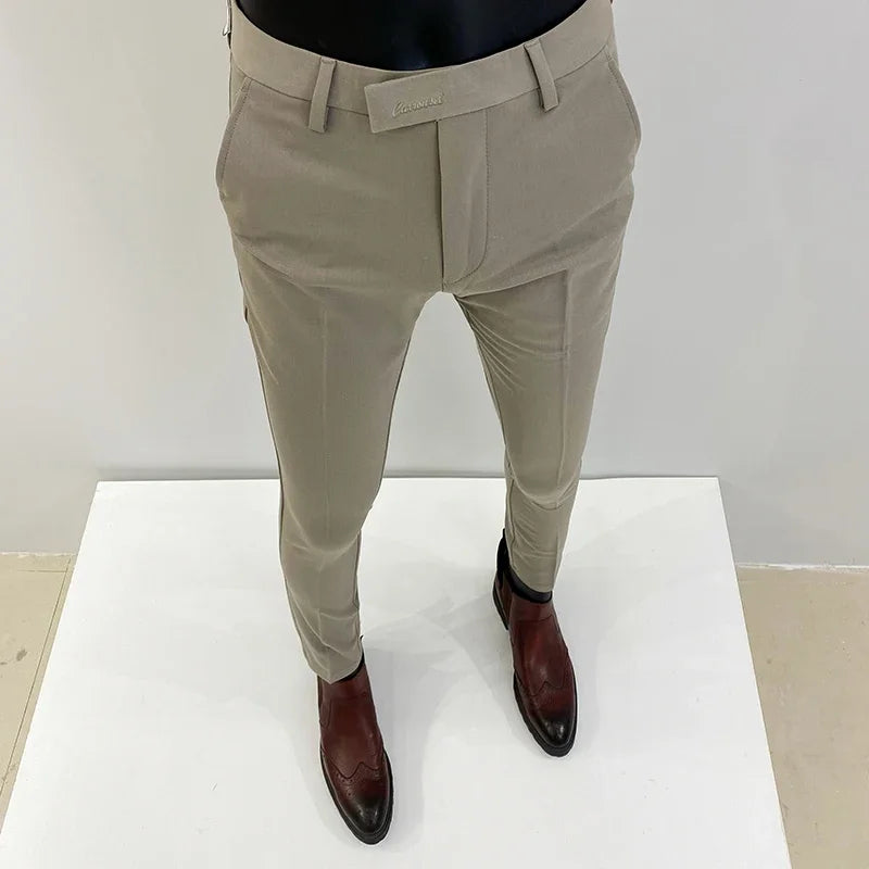 Men's Slim Fit Suit Trousers — Stretch Dress Pants for Business & Formal Wear