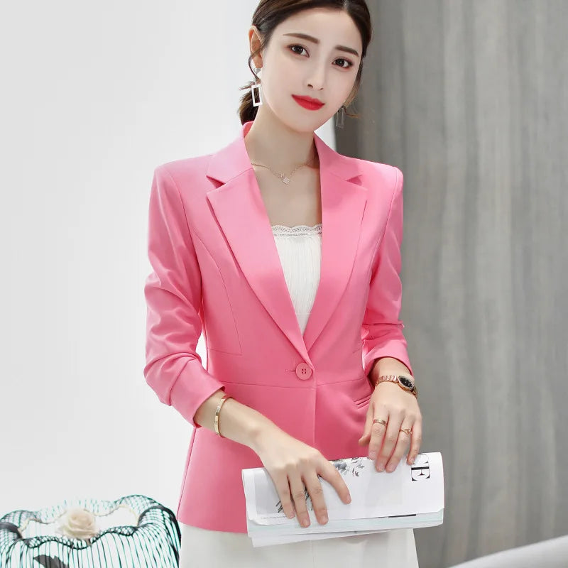 Women's Slim Fit Long-Sleeve Blazer – Classic Office Jacket