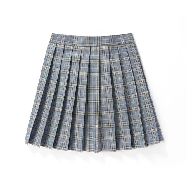 Plaid Pleated Mini Skirt