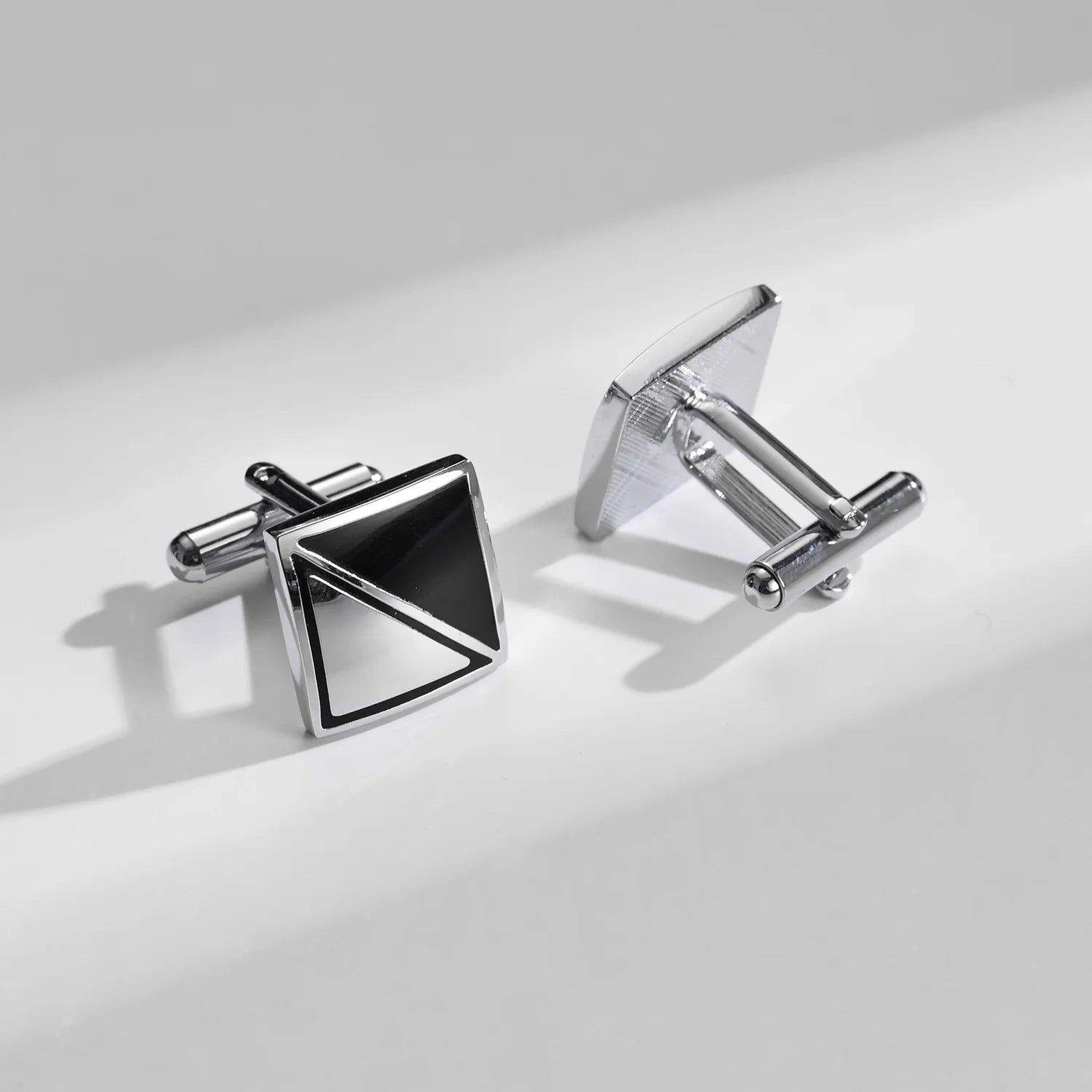 Square Cufflinks & Tie Clip Set | Unisex Dress Shirt Accessories