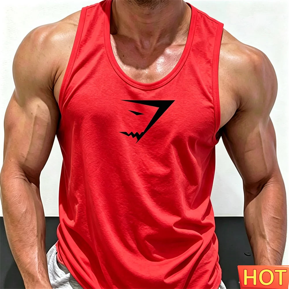 Men's Printed Gym Vest – Quick-Dry Sleeveless Sports Tank Top