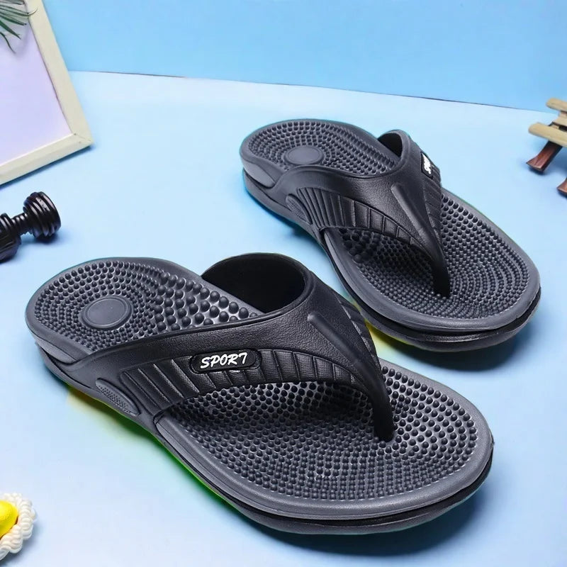 Sandalias ligeras de masaje de EVA para hombre – Chanclas sin cordones para playa, casa y exteriores