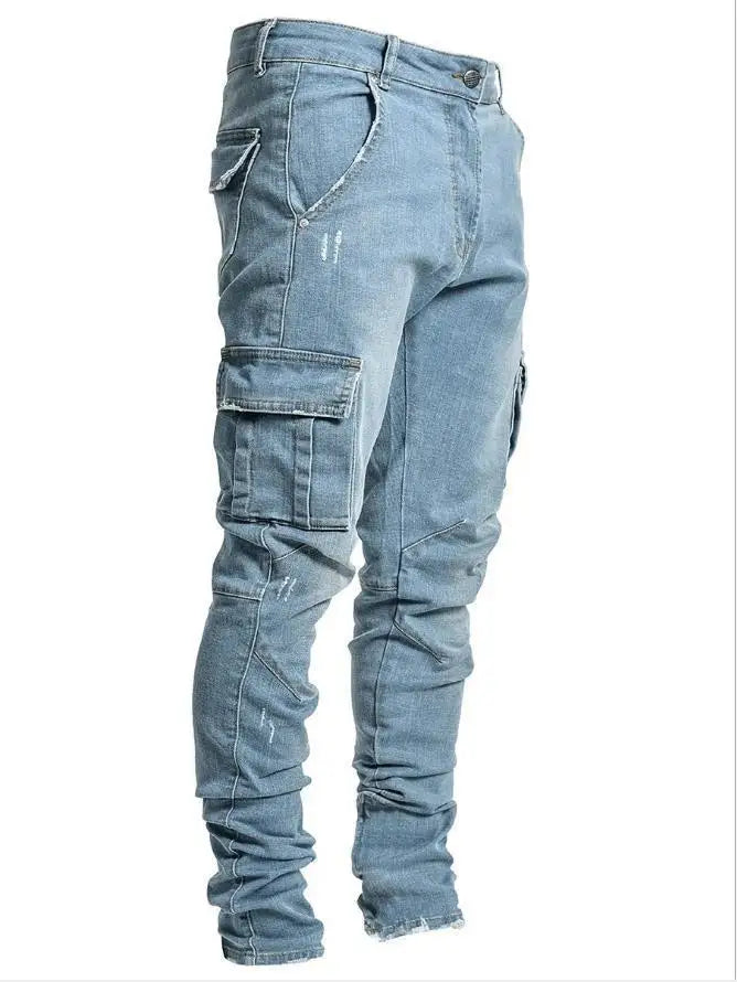 Unisex Solid Stretch Denim Straight-Leg Jeans