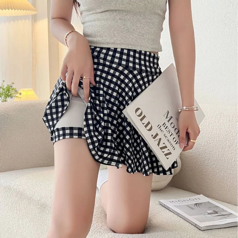 Pleated Flared Mini Skirt